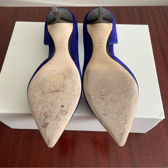 3.1 Philip Lim Blue Suede Leather Iris D’Orsay Heels - Picture 8 of 9